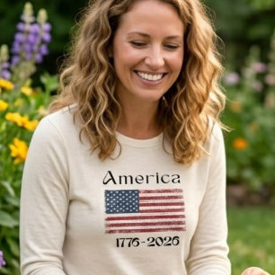 Amerikanska flaggan 1776 till 2026 USA 250-årsjubi T Shirt
