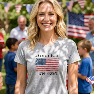 Amerikanska flaggan 1776 till 2026 USA 250-årsjubi T Shirt