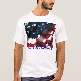 Amerikanska flaggan älskar jag mitt land t-shirt