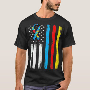 Amerikanska flaggan Autism Föräldrar Autistiskt Ba T Shirt