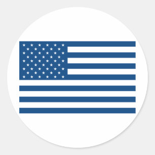 Amerikanska flaggan - blått runt klistermärke