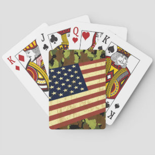 Amerikanska flaggan Camo Spelkort