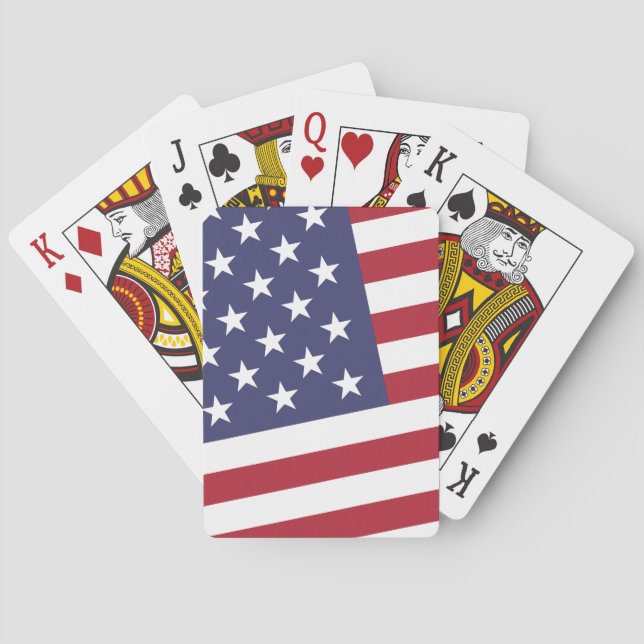 Amerikanska flaggan - fira USA - den Juli 4 Casinokort (Baksidan)