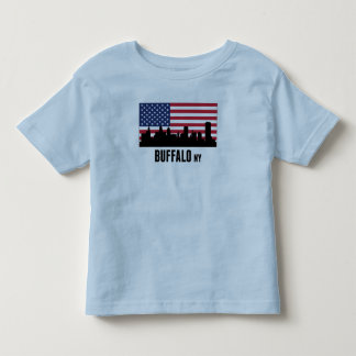 Amerikanska flaggan för buffel NY T-shirt