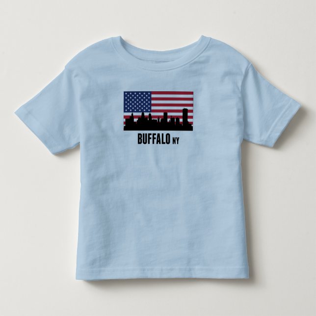 Amerikanska flaggan för buffel NY T-shirt (Framsida)