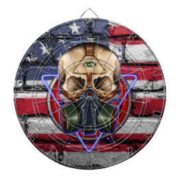 Amerikanska flaggan för Steampunk Gasmask Piltavla