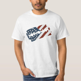Amerikanska flaggan för vintagebarberarerakblad tee shirt