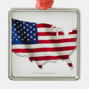 Amerikanska flaggan formar in av United States Julgransprydnad Metall