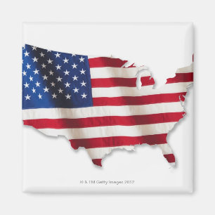 Amerikanska flaggan formar in av United States Magnet
