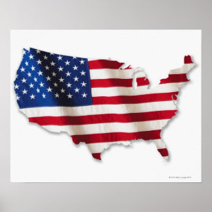 Amerikanska flaggan formar in av United States Poster