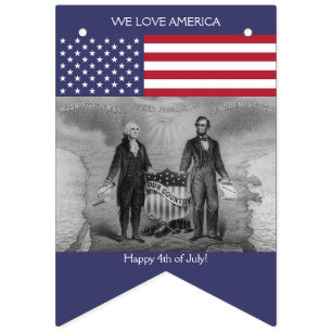 Amerikanska flaggan George Washington Abraham Vimplar