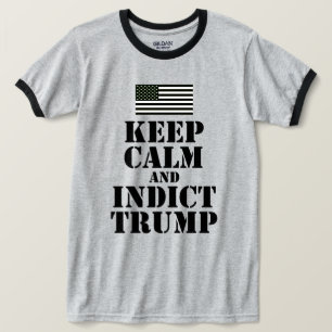 Amerikanska flaggan: Håll lugnat och Indict trumf T Shirt