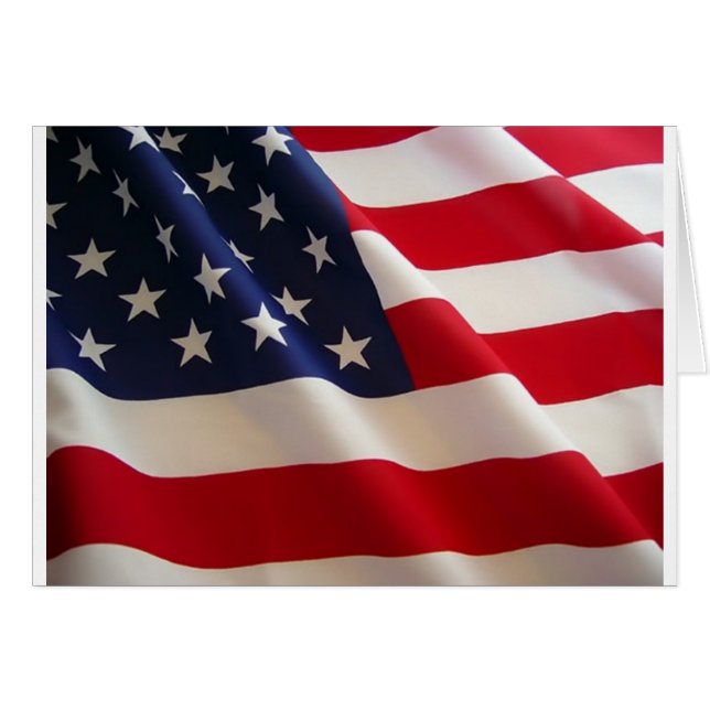 Amerikanska flaggan hälsningskort (Framsidan Horizontal)