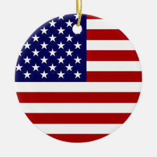 Amerikanska flaggan julgransprydnad keramik