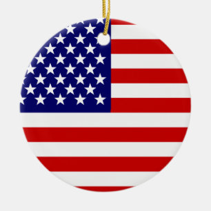 Amerikanska flaggan julgransprydnad keramik