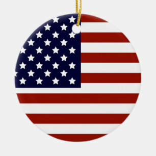 Amerikanska flaggan julgransprydnad keramik