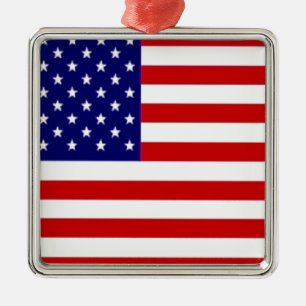 Amerikanska flaggan julgransprydnad metall