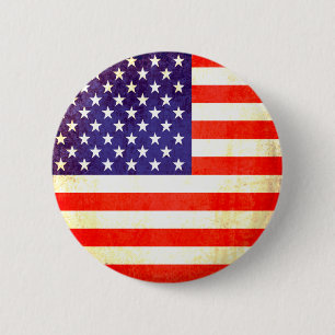 Amerikanska flaggan knäppas emblem i röd vit och knapp