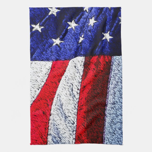 Amerikanska flaggan kökshandduk (Vertikal)