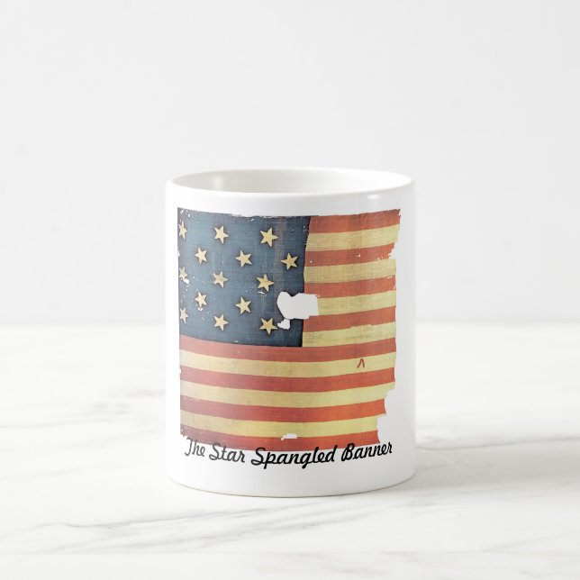 Amerikanska flaggan med 15 stjärnor - stjärnan kaffemugg (Center)