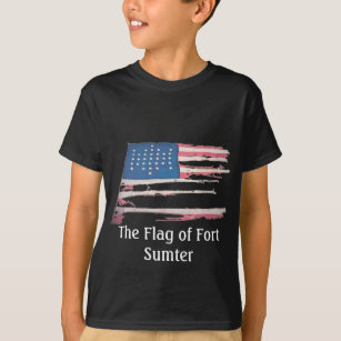 Amerikanska flaggan med 33 stjärnor - fort Sumter T-shirt