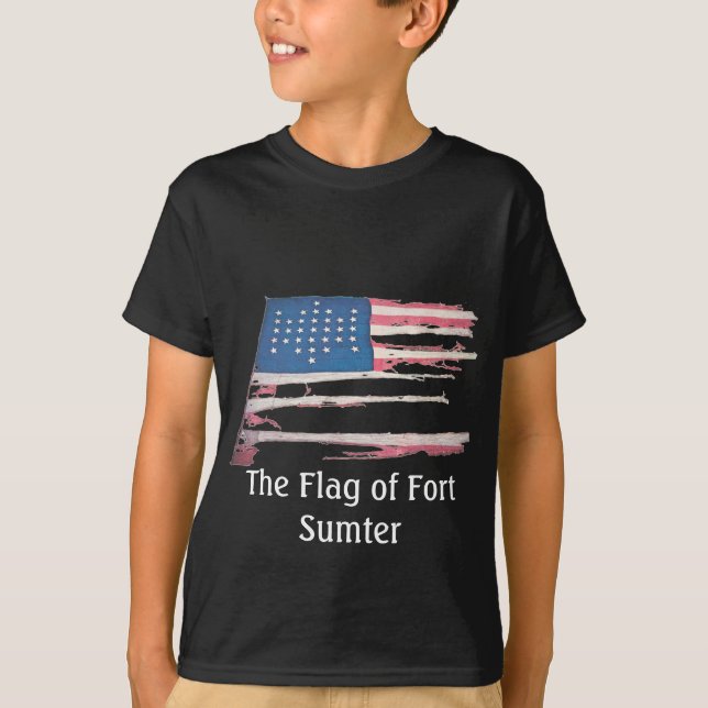 Amerikanska flaggan med 33 stjärnor - fort Sumter T-shirt (Framsida)