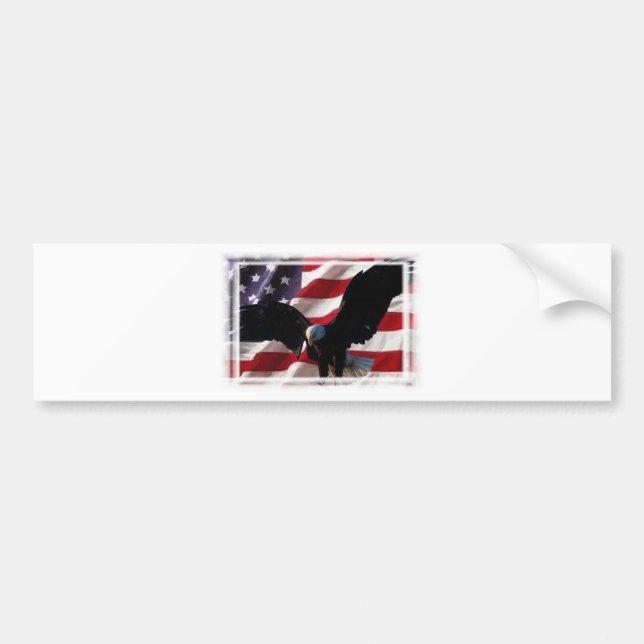 Amerikanska flaggan med amerikanörnen bildekal (Framsidan)
