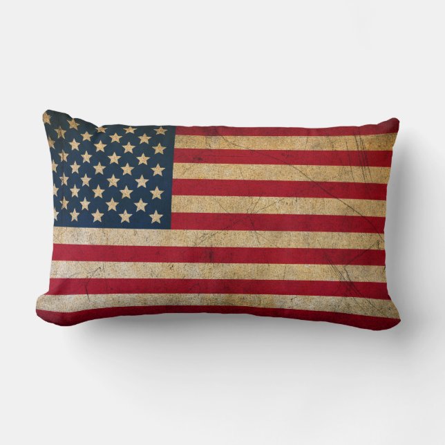 Amerikanska flaggan med flagga av den Australien Lumbarkudde (Framsida)