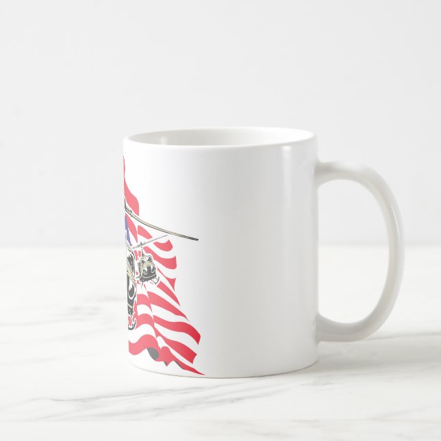 Amerikanska flaggan med helikoptrar kaffemugg (Höger)