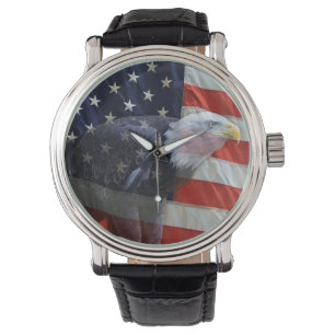 Amerikanska flaggan med örnen armbandsur