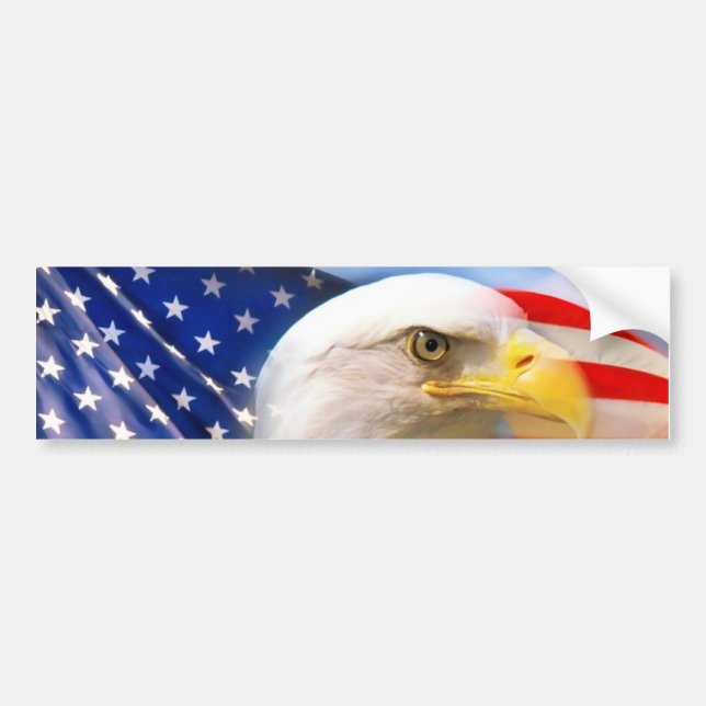 Amerikanska flaggan med örnen bildekal (Framsidan)