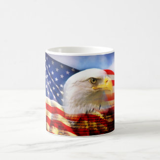 Amerikanska flaggan med örnen kaffemugg