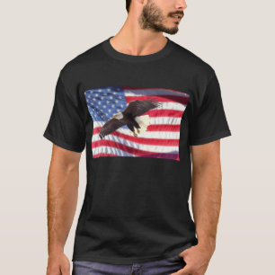 Amerikanska flaggan med örnT-tröja Tee