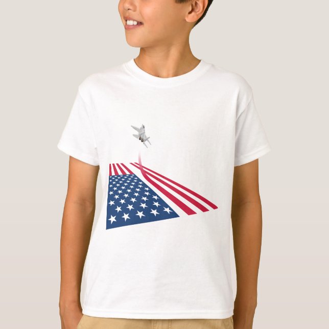 Amerikanska flaggan med plant ta för USA kämpe av T Shirt (Framsida)