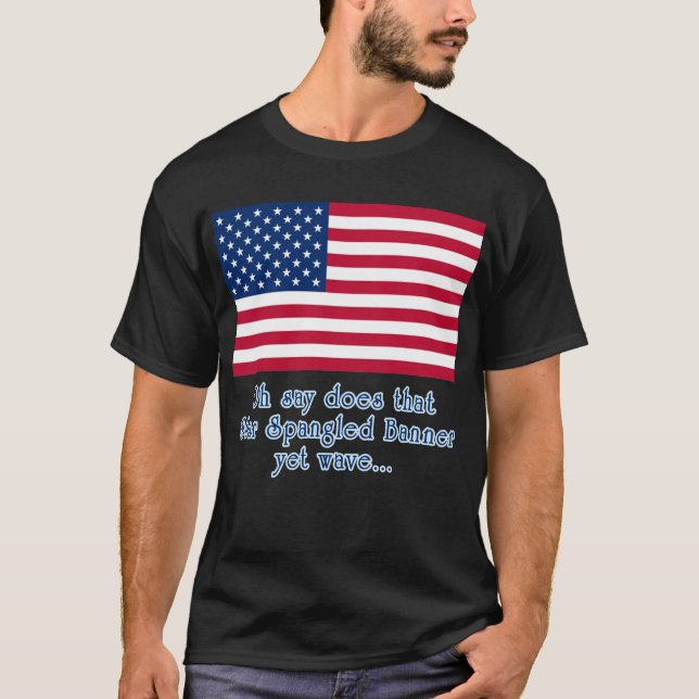 Amerikanska flaggan med stjärna Spangled T Shirt (Framsida)