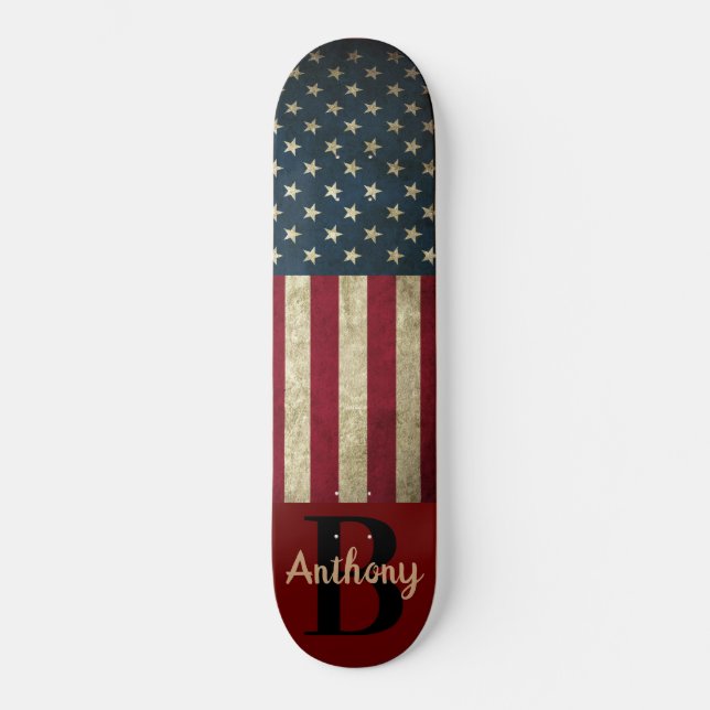 Amerikanska flaggan mini skateboard bräda 18,5 cm (Framsida)