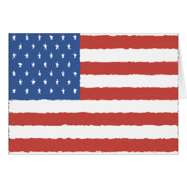 Amerikanska flaggan OBS kort (Framsidan Horizontal)
