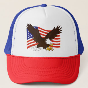 Amerikanska flaggan och örn keps