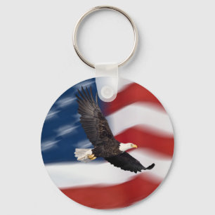 Amerikanska flaggan och örn nyckelring