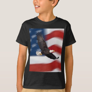 Amerikanska flaggan och örn tee shirt