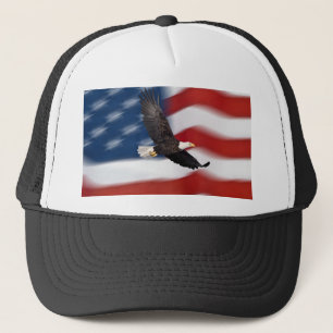 Amerikanska flaggan och örn truckerkeps
