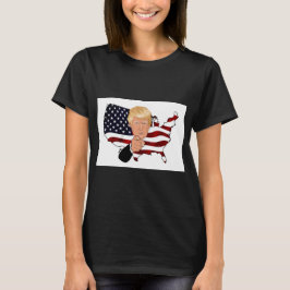 Amerikanska flaggan- och presidenttrumf t shirt