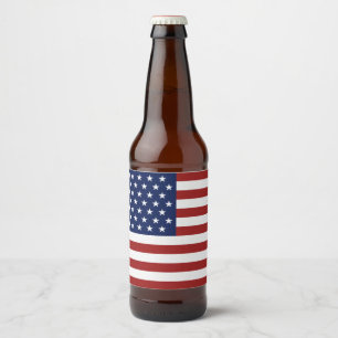 Amerikanska flaggan ölflaska etikett