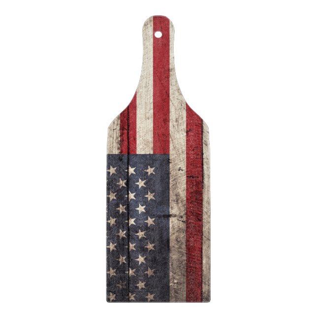 Amerikanska flaggan på gammalt Wood korn (Framsidan)