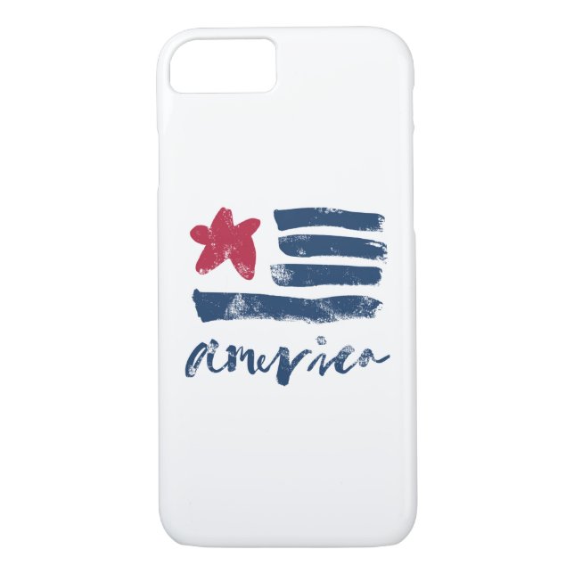 Amerikanska flaggan Paintstrokes Case-Mate iPhone Skal (Baksida)