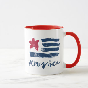 Amerikanska flaggan Paintstrokes Mugg