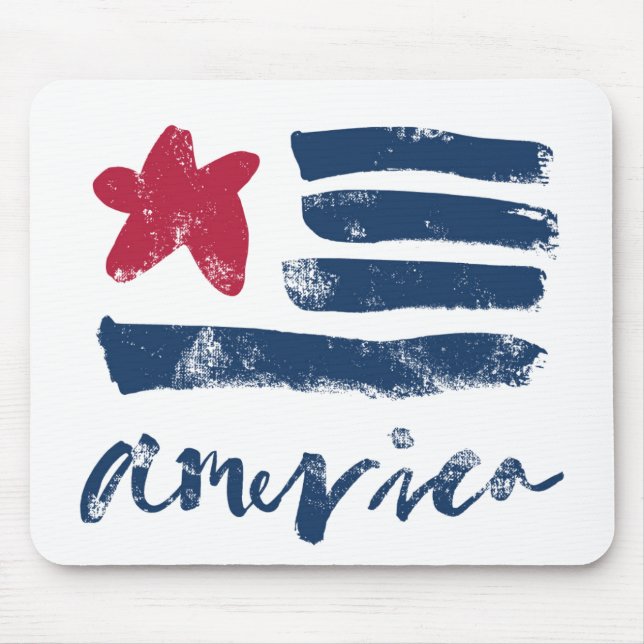 Amerikanska flaggan Paintstrokes Musmatta (Framsidan)