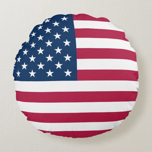 Amerikanska flaggan patriotisk rund kudde (Framsidan)