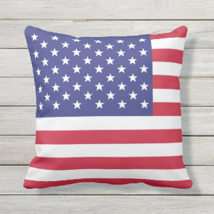 Amerikanska flaggan patriotiska rött vitt blått kudde