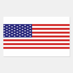 Amerikanska flaggan rektangulärt klistermärke